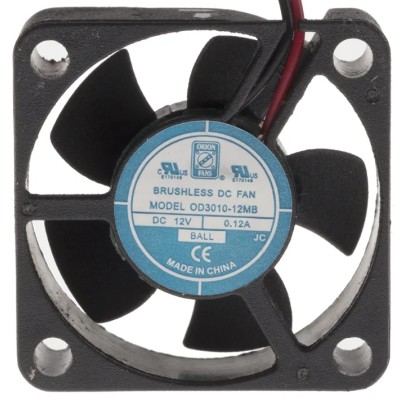 RS PRO OD3010 Series Axial Fan 12V DC 6.8 m³/h 1.8 W 90 mA IP55 Ball Bearing 30x30x10.2 mm 144-2034