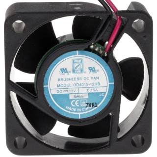 RS PRO OD4015 Series Axial Fan, 12V DC, 14.4 m³/h Air Flow, 1.8 W, 110 mA Max, IP55, Ball Bearing, 40 × 40 × 15 mm 144-2042