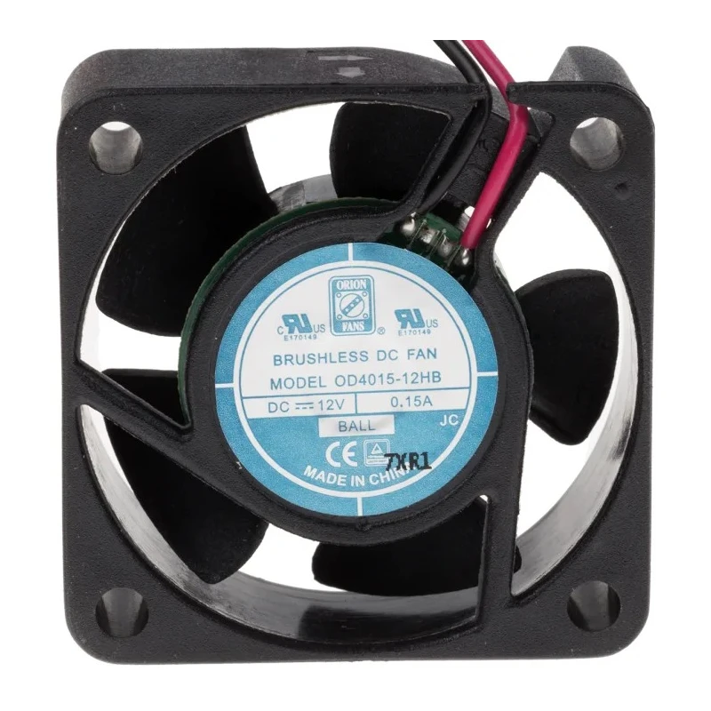 RS PRO OD4015 Series Axial Fan, 12V DC, 14.4 m³/h Air Flow, 1.8 W, 110 mA Max, IP55, Ball Bearing, 40 × 40 × 15 mm 144-2042