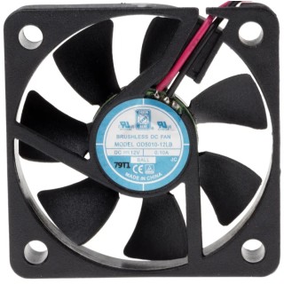 RS PRO OD5010 Series Axial Fan 12V DC, 15.3 m³/h Airflow, 960 mW Power, 80 mA Max, 50x50x10.5 mm, Ball Bearing 144-2049