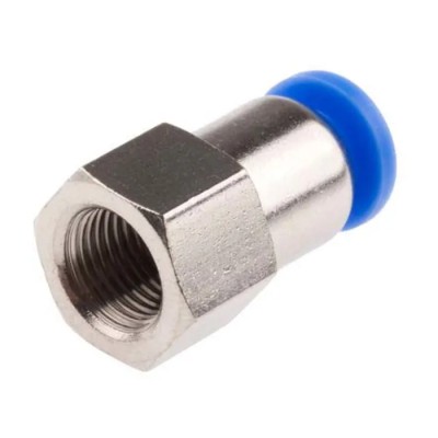 RS PRO Pneumatic Fitting Push-in Female M5 6mm Plastic Nickel 60°C Max 9.7 Bar 144-2635