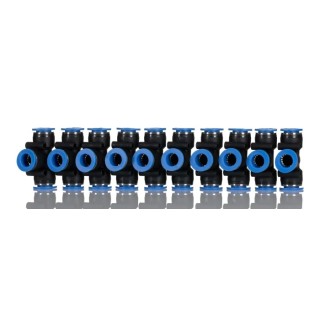 RS PRO Plastic Pneumatic Tee Fitting, Union Tee, Push-in 12 mm, 9.7 bar, 60°C 144-2626