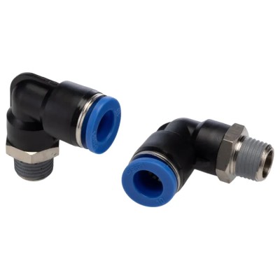 RS PRO Plastic Pneumatic Fitting, Male, Push-in, R 1/4 Inch Thread, 10mm Tube, 9.7 Bar, 60°C, Nickel Plated, 144-2617