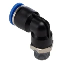 RS PRO Plastic Pneumatic Fitting, Male, Push-in, R 1/4 Inch Thread, 10mm Tube, 9.7 Bar, 60°C, Nickel Plated, 144-2617