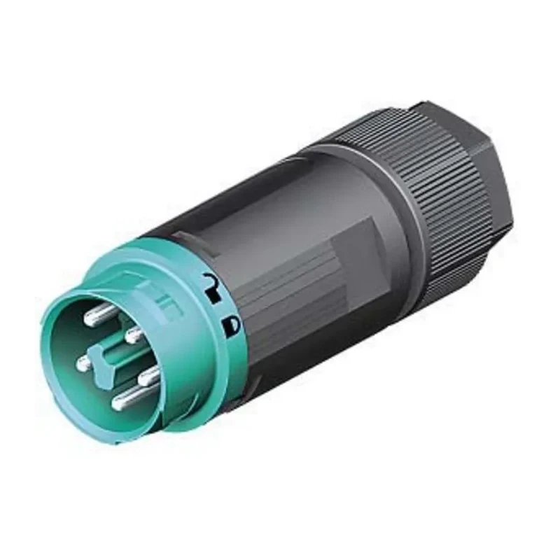 Wieland RST MINI Series Cable Mini Connector Male Screw, 5-Pole, 16A, 1-Way, IP66/IP68/IP69, Turquoise, 400V 46.052.4553.6