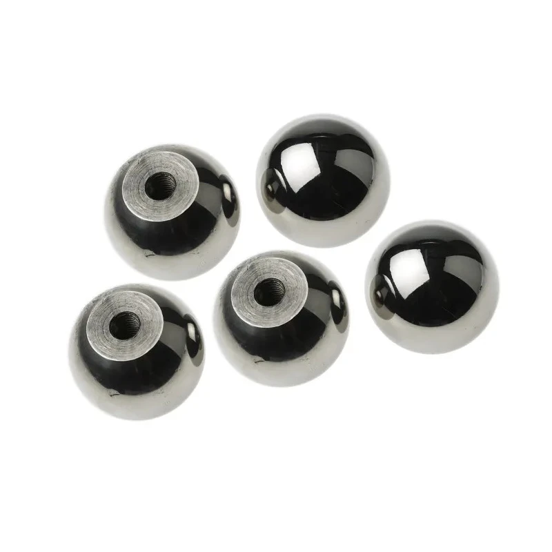 RS PRO Silver Aluminium Ball Clamping Knob, Threaded Through Hole, Ball Shape, 16 mm Diameter, 7 mm Thread Length, 144-3651