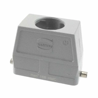 HARTING Heavy Duty Power Connector Hood, Die Cast Aluminium, 1 Lever, IP65, Top Cable Entry, M40 x 1.5, 16B Size 19302160448