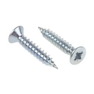 RS PRO Pozidriv Countersunk Steel Wood Screw Bright Zinc Plated No. 4 Thread 0.625in Length 144-3496