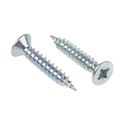 RS PRO Pozidriv Countersunk Steel Wood Screw Bright Zinc Plated No. 4 Thread 0.625in Length 144-3496