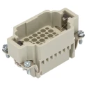 HARTING Heavy Duty Power Connector Insert 10A 250V, 42 Pole, Male, 0.14–2.5 mm², Cable Mount, 09162423001
