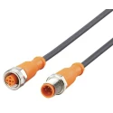 ifm electronic 4 Way Sensor Actuator Cable Female M12 to Male M12 Polyurethane Jacket 1 m, IP65-IP69K EVC718