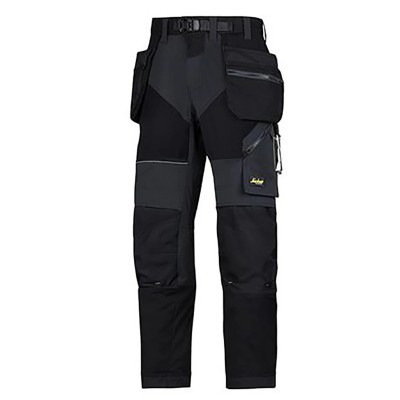 Snickers Flexiwork Men's Work Trouser, Black, Ripstop, 80 cm Waist, 32in Leg, 69020404052
