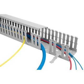 HellermannTyton HTWD-PW Grey Open Slot Cable Trunking, 100mm x 100mm x 2m, Polyvinyl Chloride W100mm