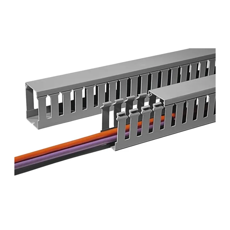 HellermannTyton HTWD-PW Grey Open Slot Cable Trunking, 100mm x 100mm x 2m, Polyvinyl Chloride W100mm