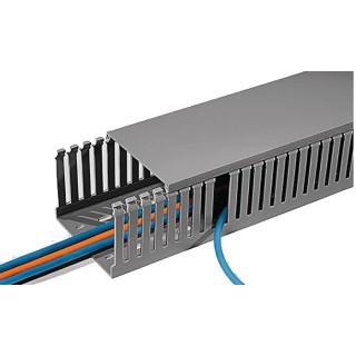 HellermannTyton HTWD-PD Open Slot Cable Trunking , 20mm x 20mm, Grey, 2m, PVC W20mm