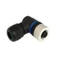 Bulgin Circular Connector Panel Mount 5 Contacts M12 IP67 Socket Female Right Angle Buccaneer M12 Series PXPPAM12RAF05ASTPG9