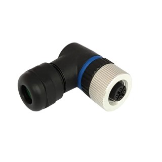 Bulgin Circular Connector Panel Mount 5 Contacts M12 IP67 Socket Female Right Angle Buccaneer M12 Series PXPPAM12RAF05ASTPG9