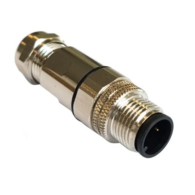 Bulgin Circular Connector 12 Contacts Panel Mount M12 Plug Male IP67 Buccaneer M12 Series PXMBNI12FIM12ASCPG7