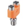 ifm electronic M12 to M12 Circular Connector Adapter, Female to Female, 4A, 300V, IP69K/IP67/IP68/IP65, EB Series EBT006