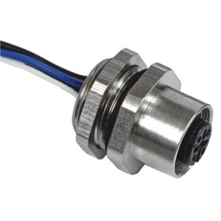 RS PRO Circular Connector 4 Contacts Panel Mount M12 Socket Female IP67 CPF12 Series 250V 4A 144-7599