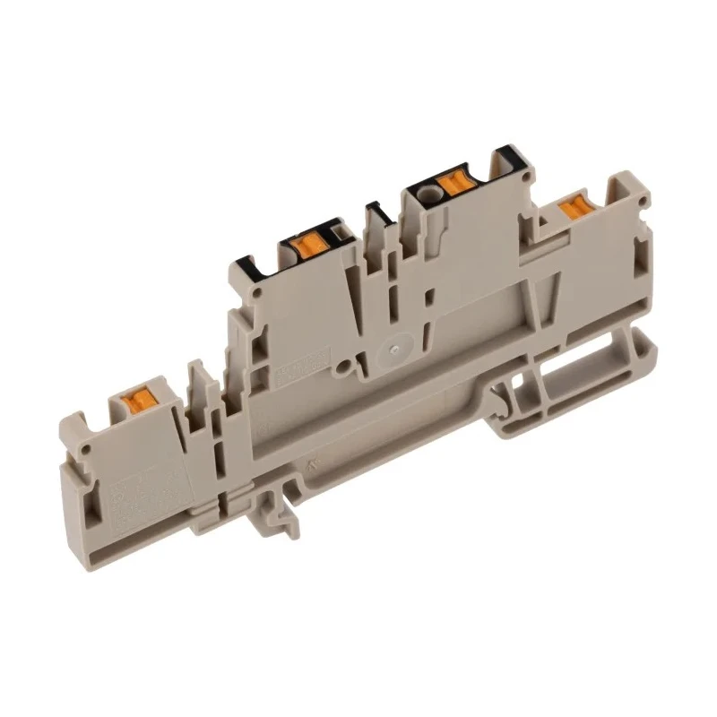 Weidmüller DIN Rail Terminal Block 800V, 24A, 4mm², Push-in, 2-Level, Dark Beige 1547650000