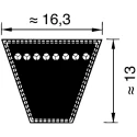 OPTIBELT Wedge Belt SPB Section 6350 mm Outside Length, 5240 mm Inside Length, Rubber, SK Series SPB 5300