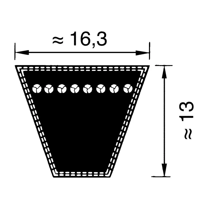 OPTIBELT Wedge Belt SPB Section 6350 mm Outside Length, 5240 mm Inside Length, Rubber, SK Series SPB 5300