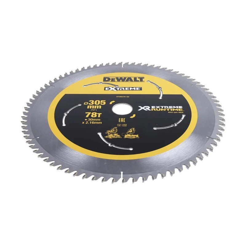 DeWALT Circular Saw Blade, 305 mm Diameter, 78 Teeth, Wood, Tungsten Carbide, 2.16 mm Kerf, DT99576-QZ