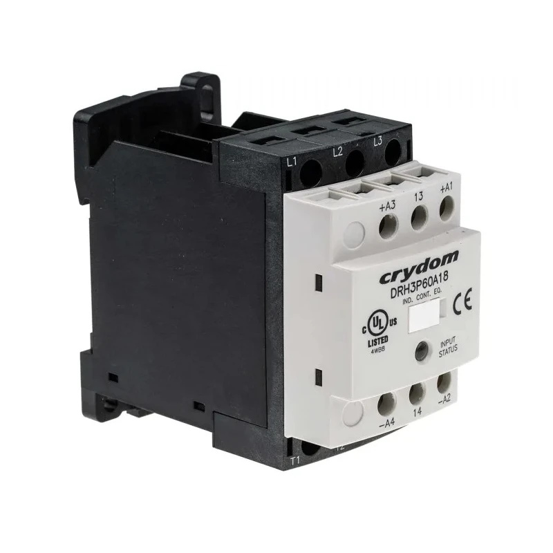 Crydom DRH Solid State Relay 3-Pole 18A, DIN Rail, NO, 48V AC Control, 200V DC, 120V AC DRH3P60A18