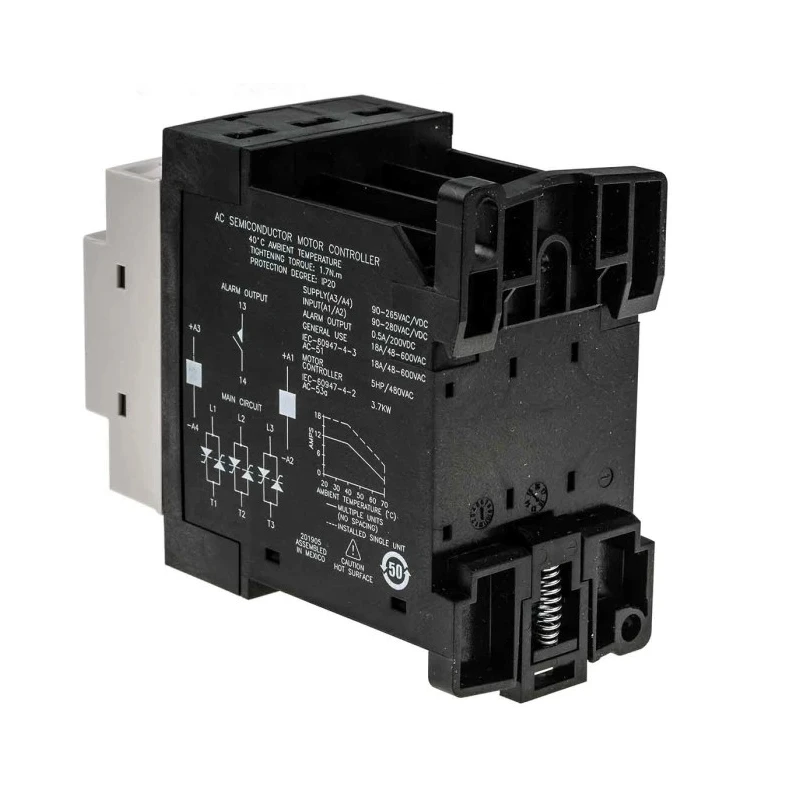 Crydom DRH Solid State Relay 3-Pole 18A, DIN Rail, NO, 48V AC Control, 200V DC, 120V AC DRH3P60A18