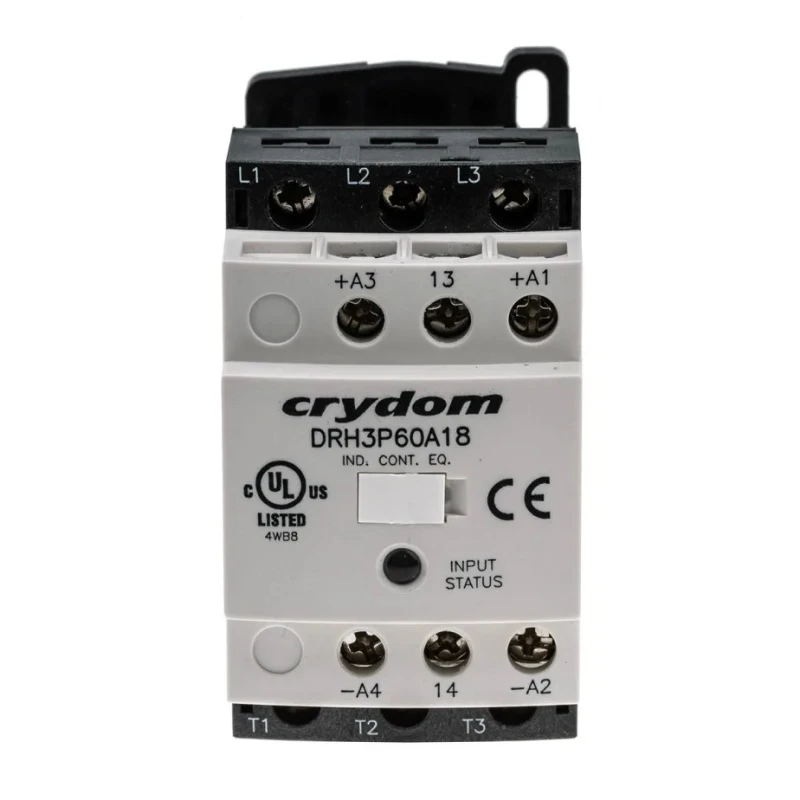 Crydom DRH Solid State Relay 3-Pole 18A, DIN Rail, NO, 48V AC Control, 200V DC, 120V AC DRH3P60A18