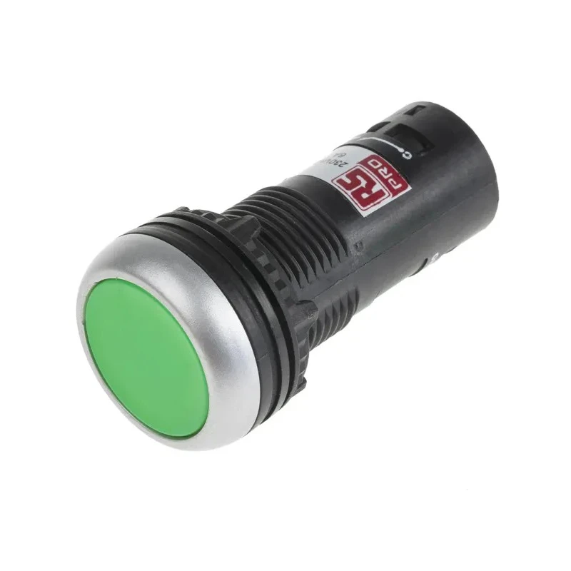 RS PRO Panel Mount Push Button Switch 22 mm Cutout Green Momentary SPDT IP65 145-0615