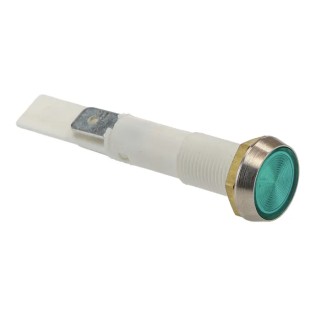 Arcolectric (Bulgin) Ltd Green Panel Mount Indicator 12V 37mA IP67 Flush Solder Tab C027500FAO