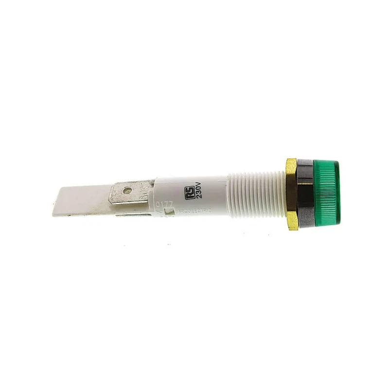 Arcolectric (Bulgin) Ltd Panel Mount Indicator 230V AC, Green Neon Light, Solder Tab Termination, IP67, 10mm C027700NAR