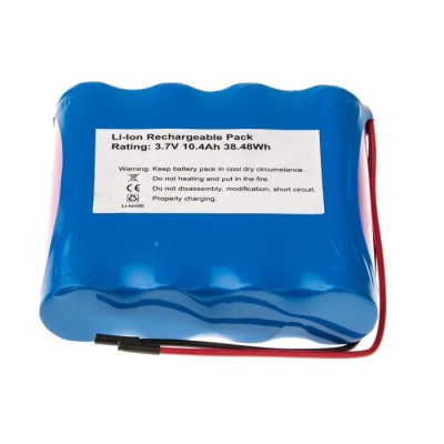 RS PRO 3.7V Lithium-ion Rechargeable Battery Pack, 4 Cells, 10.4Ah, Wire Terminal 144-9409