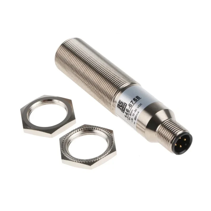 RS PRO Threaded Barrel Capacitive Proximity Sensor 5 mm, M18 x 1, PNP, 200mA, 30V, 1000V AC, IP67, Copper Nickel 146-6758