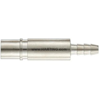 HARTING 4 mm HAN Modular Female Pneumatic Contact for Heavy Duty Power Connector, Brass, Straight Contact 09140006404