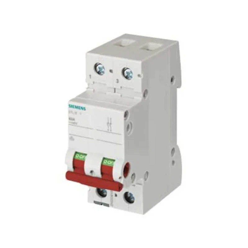 Siemens 2-Pole DIN Rail Isolator Switch, 63A, Red Handle, 400V AC, Model 5TL1263-1