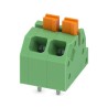 Phoenix Contact SPTAF 1/2-3.5-EL Series Angled Wave Soldering Mount PCB Terminal Block, 2 Contacts, 3.5 mm Pitch 1862042
