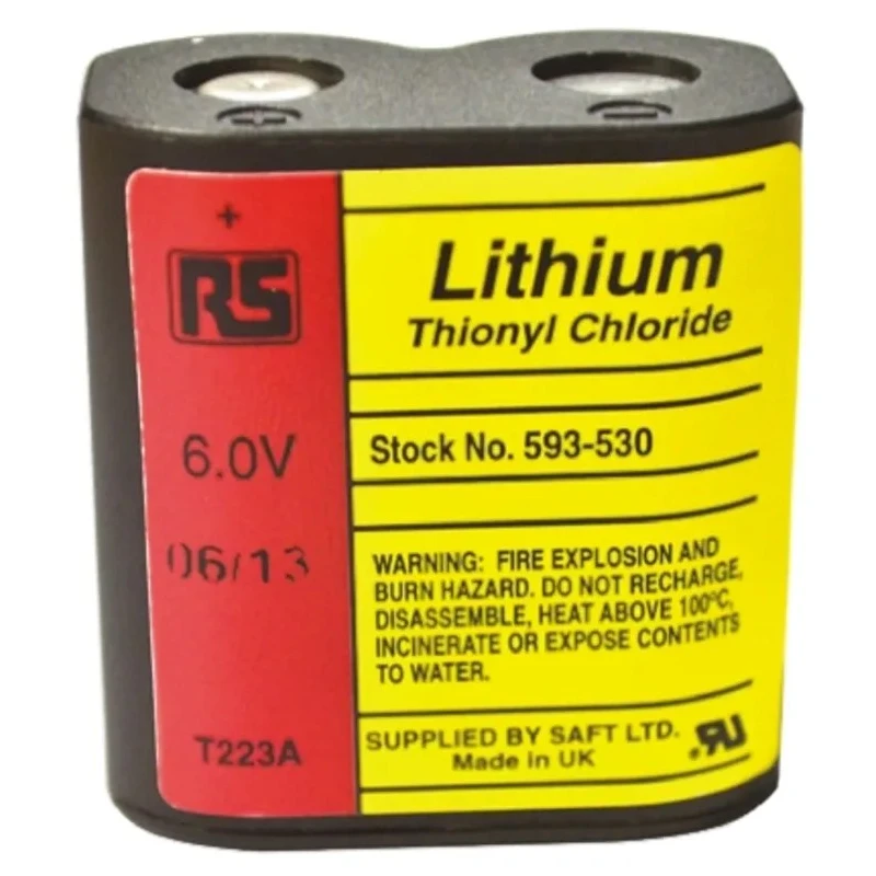 RS PRO 6V Lithium Thionyl Chloride Computer Backup Power Battery, 1.5 Ah, Non-Rechargeable 593-530
