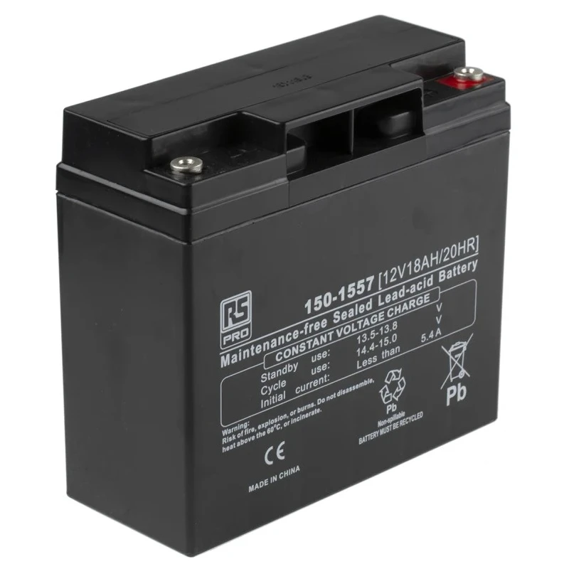 RS PRO Sealed Lead Acid Battery 18 Ah, AGM, T12 Terminal, 12V, 5.4 kg, 150-1557