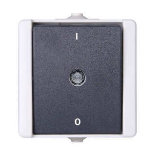 Kopp Grey Light Switch 1 Way Rocker 1 Gang IP44 Surface Mount 250V 10A Thermoplastic 540256000
