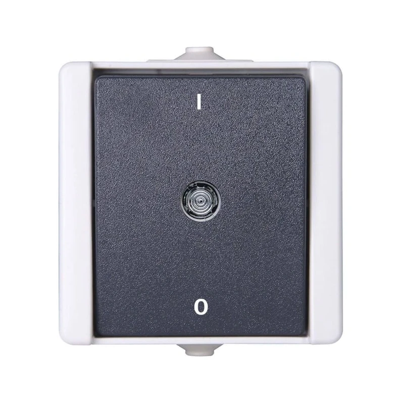 Kopp Grey Light Switch 1 Way Rocker 1 Gang IP44 Surface Mount 250V 10A Thermoplastic 540256000