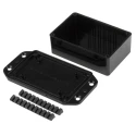 RS PRO Flanged 2000 Series ABS Enclosure, Black Lid, IP54, 28mm Height, 99.1mm Length, 52.3mm Width 153-3672