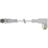 RS PRO Sensor Actuator Cable Male 3 Way Right Angle to Female 3 Way Straight 5m PVC Grey 250V 154-7758