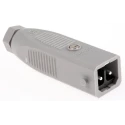 Hirschmann STAS 200 IP54 Grey Cable Mount 2P Straight Industrial Power Connector, 16A, 250V