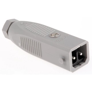 Hirschmann STAS 200 IP54 Grey Cable Mount 2P Straight Industrial Power Connector, 16A, 250V
