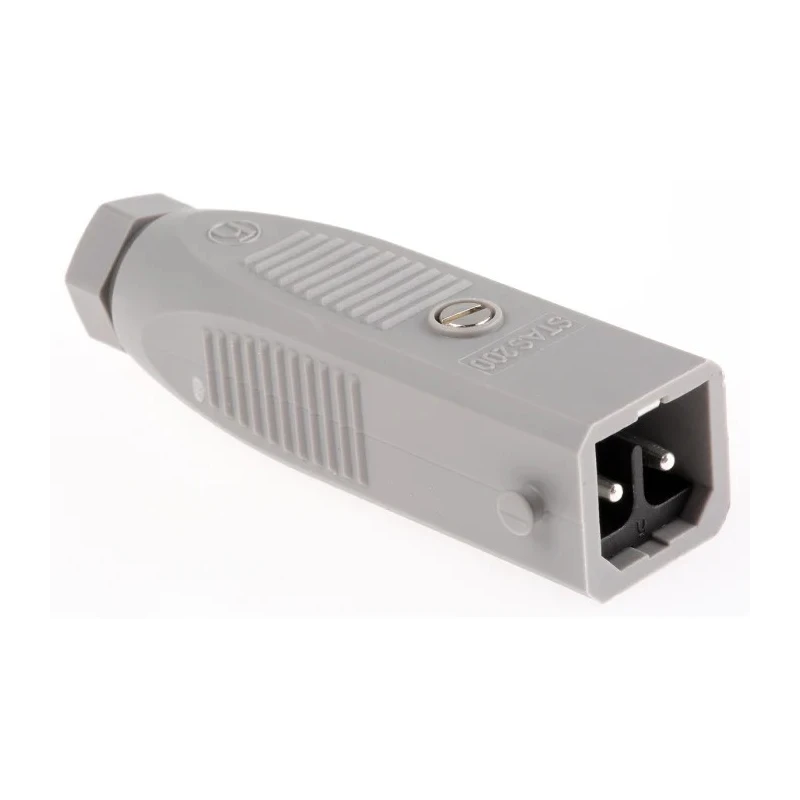 Hirschmann STAS 200 IP54 Grey Cable Mount 2P Straight Industrial Power Connector, 16A, 250V
