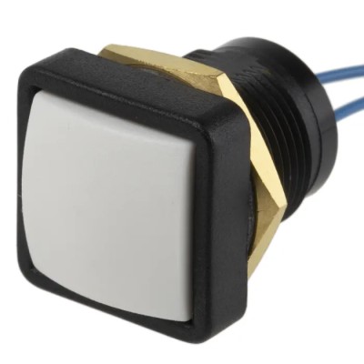 ITW Switches 49-59214 Push Button Switch, Momentary, Panel Mount, 16 mm Cutout, SPST, Clear LED, IP67, 50 V DC, 250 V AC