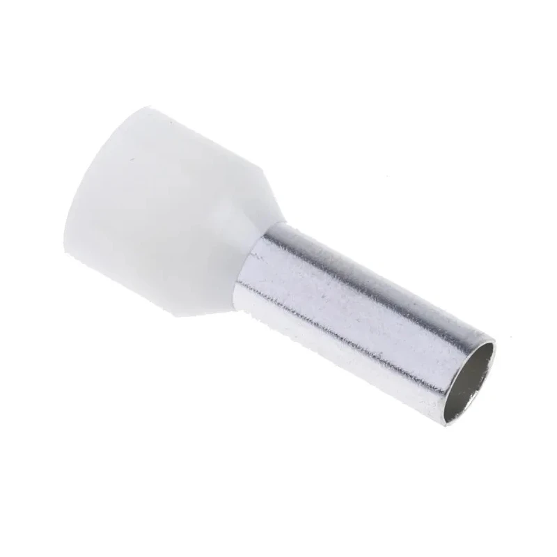 RS PRO Insulated Crimp Bootlace Ferrule, 12 mm Pin Length, 4.9 mm Pin Diameter, Ivory, Nylon, 8 AWG – Model 157-3931